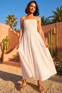 Roman White Floral Strappy Midi Dress - Image 2 of 6