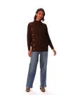 Roman Brown Side Buttoned Knit Jumper - Image 2 of 6