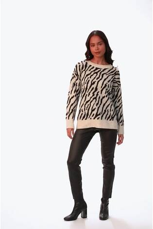 Roman Natural Zebra Print Knit Jumper - Image 2 of 6