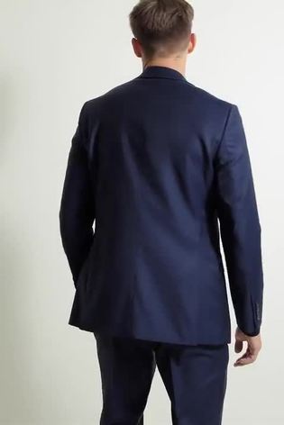 MOSS x Cerutti Blue Tailored Fit Twill Suit: Jacket