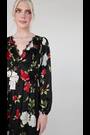 Lovedrobe Printed Lace Trim Black Midaxi Dress - Image 2 of 7