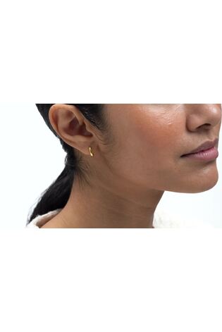 Ted Baker Gold Tone Crislie Logo Hoop Earrings - Image 2 of 6