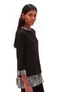 Roman Black Abstract Print Trim Tunic - Image 2 of 6