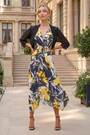 Roman Black Ruched Hem Chiffon Jacket - Image 2 of 6
