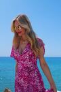 Sosandar Pink Animal Print Tie Waist Dress - Image 2 of 6