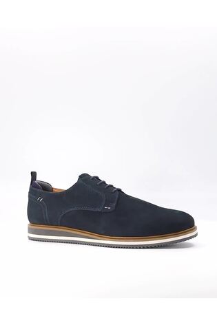 Dune London Blue Bucatini Wedge Sole Lace-Up Shoes