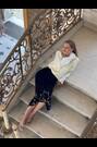 Love & Roses X V&A Ivory Embellished Frill Neck Knitted Jumper - Image 2 of 7