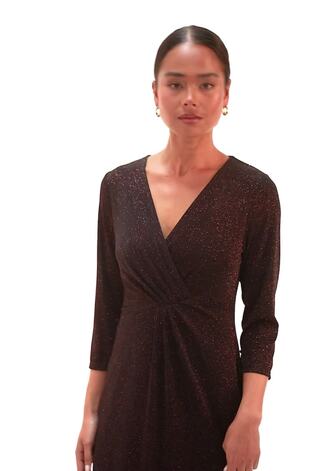 Metallic - Roman Petite Gerafftes Glitzer-Maxi-Stretchkleid - Bild 2 von 6