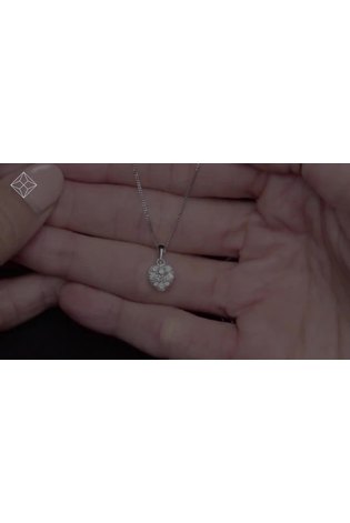 The Diamond Store 9k White Gold Lab Diamond Heart Pendant Necklace 0.25ct H/Si