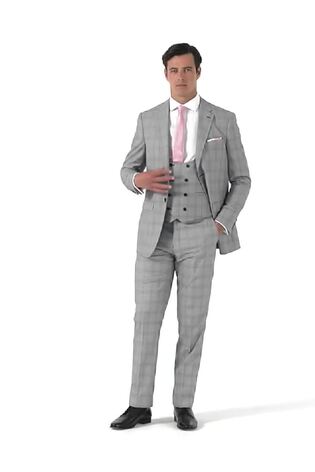 Skopes Grey Slim Fit Anello Check Suit Jacket - Image 2 of 3