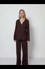 Aruelle Brown Wrap Top and Wide Leg Loungewear Set - Image 2 of 6