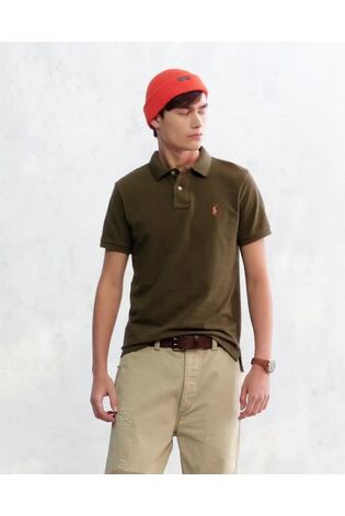 Polo Ralph Lauren Khaki Short Sleeve Mesh Polo Shirt - Image 1 of 1