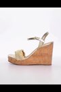 Dune London Gold Kastle Embellished Raffia Wedge Sandals - Image 2 of 7