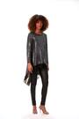 Roman Metallic Chiffon Hem Sequin Stretch Tunic Top - Image 2 of 6