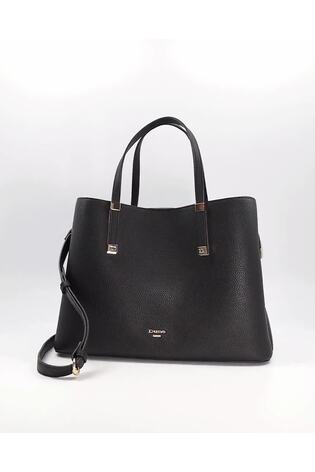 Dune London Black Dorrie Synthetic Logo Hardware Tote Bag - Image 2 of 6