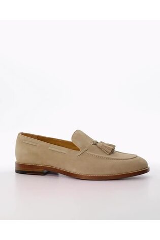 Dune London Brown Sandders Leather Sole Tassel Loafers