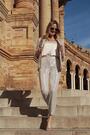 Sosandar Nude Sequin Tapered Trouser - Image 2 of 6