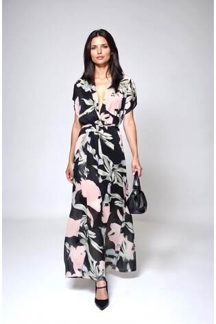 Religion Anja ovita 2 dolga obleka v mehkem rožast vzorec na Georgette - Slika 2 iz 7