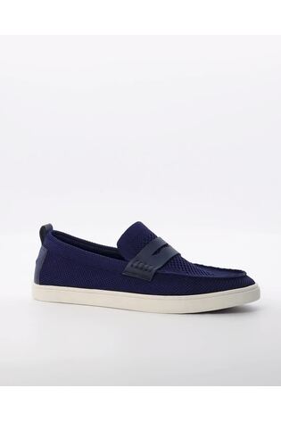 Dune London Blue Baisley Knit Penny Loafers - Image 2 of 5