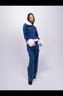 Mid Wash Blue Sandy Liang Vegan Fur Crop Denim Jacket - Image 2 of 5