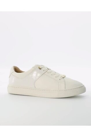 Dune London White Elodiie Material Mix Cupsole Trainers - Image 2 of 5