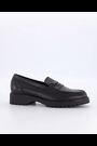 Dune London Black Wide Fit Gild Cleated Penny Leather Loafers - Image 2 of 6