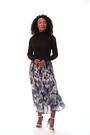 Roman Grey Petite Abstract Crystal Pleated Skirt - Image 2 of 6
