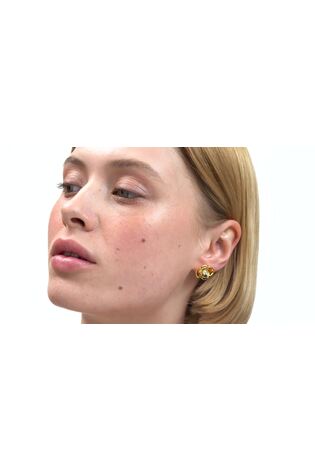 Ted Baker Gold Tone Flores Pearl Flower Statement Stud Earrings - Image 2 of 7