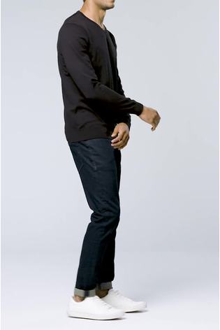 Black V-Neck Regular Cotton Rich Knitted Crew Neck Jumper - Image 2 of 8