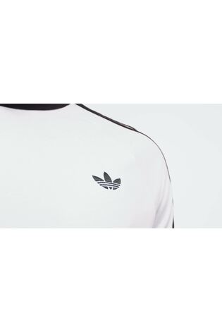 adidas Originals White 3-Stripes Long Sleeve T-Shirt - Image 2 of 5
