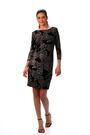 Roman Black Paisley Print Velvet Shift Dress - Image 2 of 6