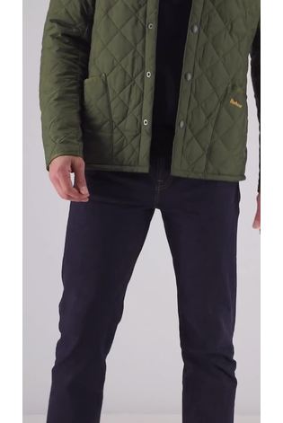 Barbour® Khaki Green Heritage Liddesdale Slim Fit Quilted Jacket - Image 2 of 9