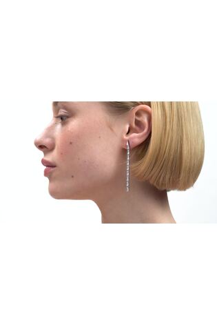 Ted Baker Silver Tone Isalie Crystal Baguette Slinky Drop Earrings - Image 2 of 7