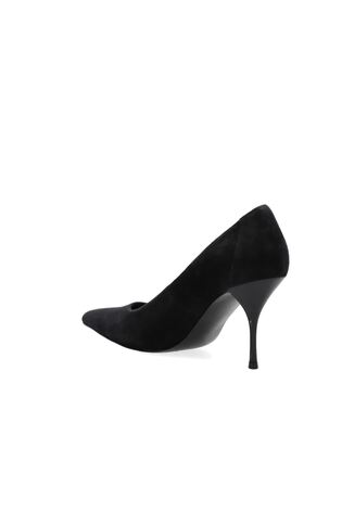 Suede Pointed-Toe Mid-Heel Court Shoes in Navy - Image 2 of 6