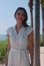 Sosandar White Belted Soft Denim Wide Leg Jumpsuit - Image 2 of 6