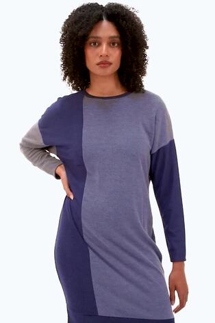 Roman Blue Colour Block Stretch Jumper Dress - Image 2 of 6