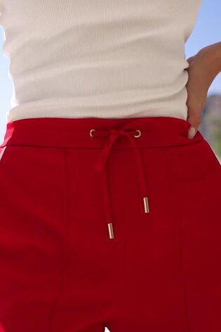 Sosandar Red Side Stripe Wide Leg Trousers - Image 2 of 6