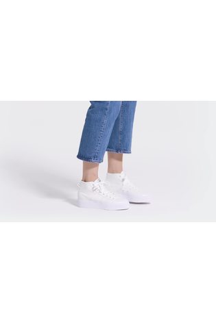 adidas Originals White Nizza Platform Mid Trainers - Image 2 of 11