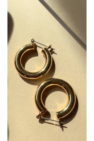 Luv Aj Gold Tone The Baby Amalfi Tube Hoops - Image 2 of 6