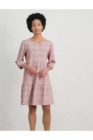 Seasalt Red Cornwall Heron Dip Tiered Jersey Dress - Image 2 of 6
