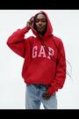 Red Vintage Soft Reversible Oversized Logo Hoodie - Image 2 of 7