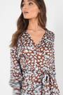 Quiz Brown Animal Print Satin Dip Hem Dress - Image 2 of 6