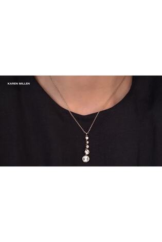 Karen Millen Gold Tone Crystal Flow Pendant - Image 2 of 6