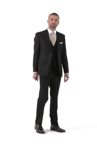 Skopes Black Tailored Fit Romulus Sustainable Suit: Jacket - Image 2 of 5