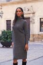 Sosandar Grey Roll Neck Rib Jumper Dress - Image 2 of 7