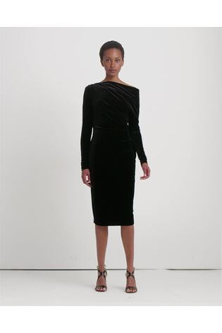 Lauren Ralph Lauren Velvet Off Shoulder Cockail Dress - Image 2 of 4
