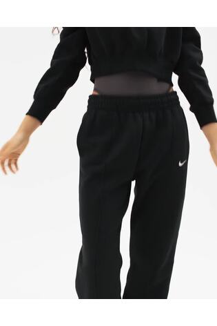 Nike Black Phoenix Fleece Half Zip Mini Swoosh Cropped Sweatshirt - Image 2 of 6