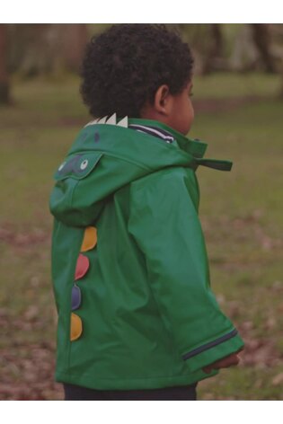 JoJo Maman Bébé Green Boys' Dinosaur Waterproof Jacket