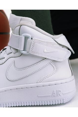Buy Nike White Youth Air Force 1 Mid EasyOn Trainers from Next Luxembourg