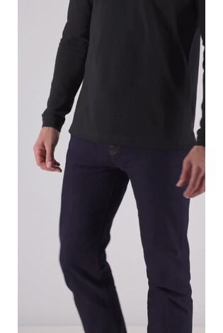 Barbour® Black 100% Cotton Essential Long Sleeve Sports Polo Shirt - Image 2 of 8